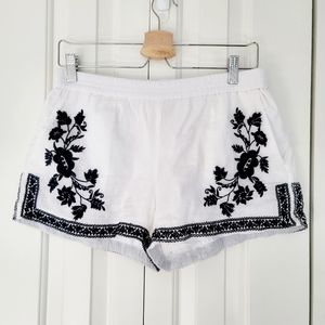 J. Crew Embroidered Linen Shorts S/M